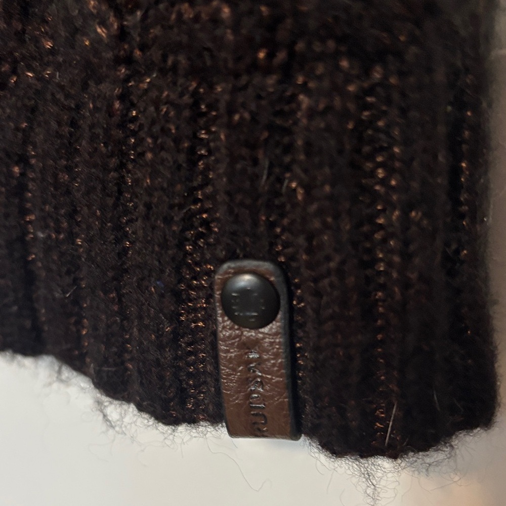 RUDSAK Black/Bronze Shimmer Cable Knit Crewneck Sweater